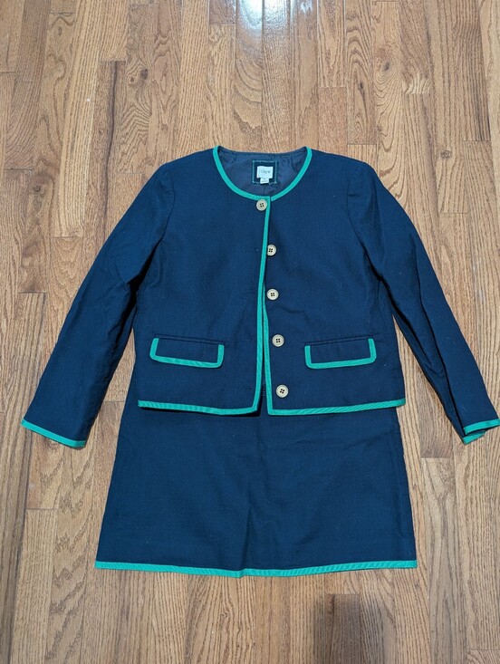 J. Crew Dresses & Skirts - J Crew Blue & Green Skirt & Jacket Set